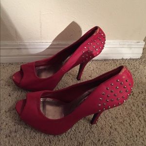 Cute red heels with studs